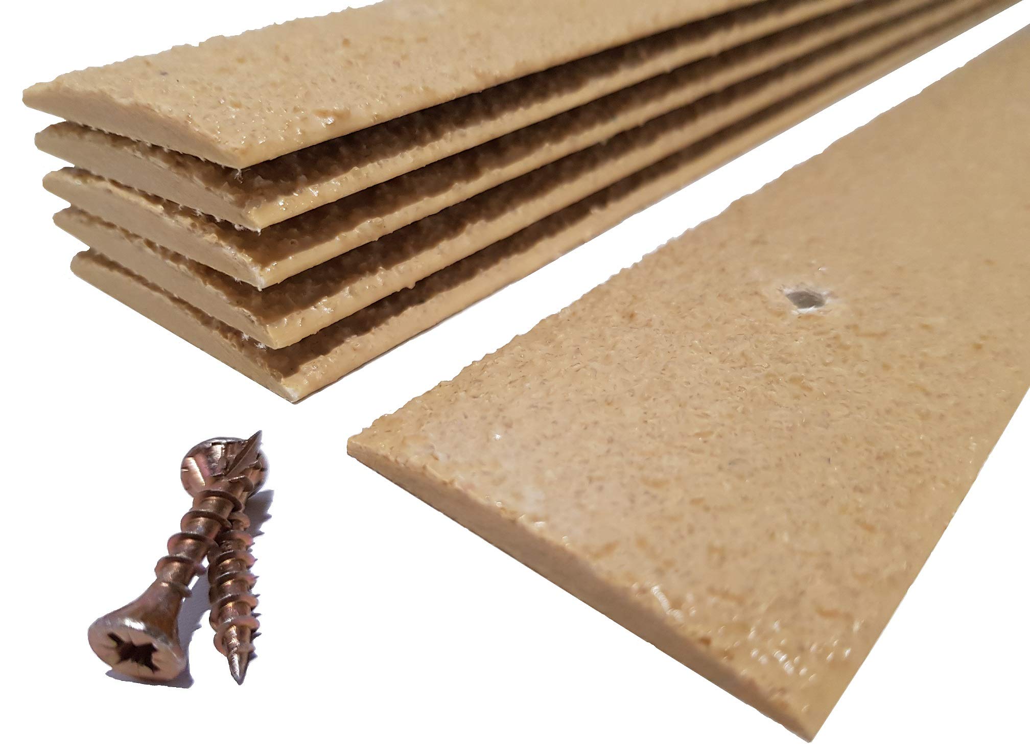 Pack of 5 Anti Slip Decking Strips 50mm x 600mm Beige