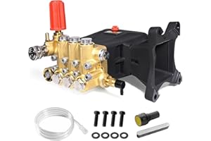 TOOLCY Pressure Washer Pump 3600-4400 PSI Max, 4 GPM Triplex Plunger Pressure Pump, Horizontal 1 inch Shaft Gas Power Washer Pump with Pressure Adjustment Unloader, Direct Drive