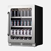 Whynter BSR-140SB 24 inch Built-ln 140 Cans Undercounter Stainless Steel Beverage Fridge with Reversible Door, Digital Contro