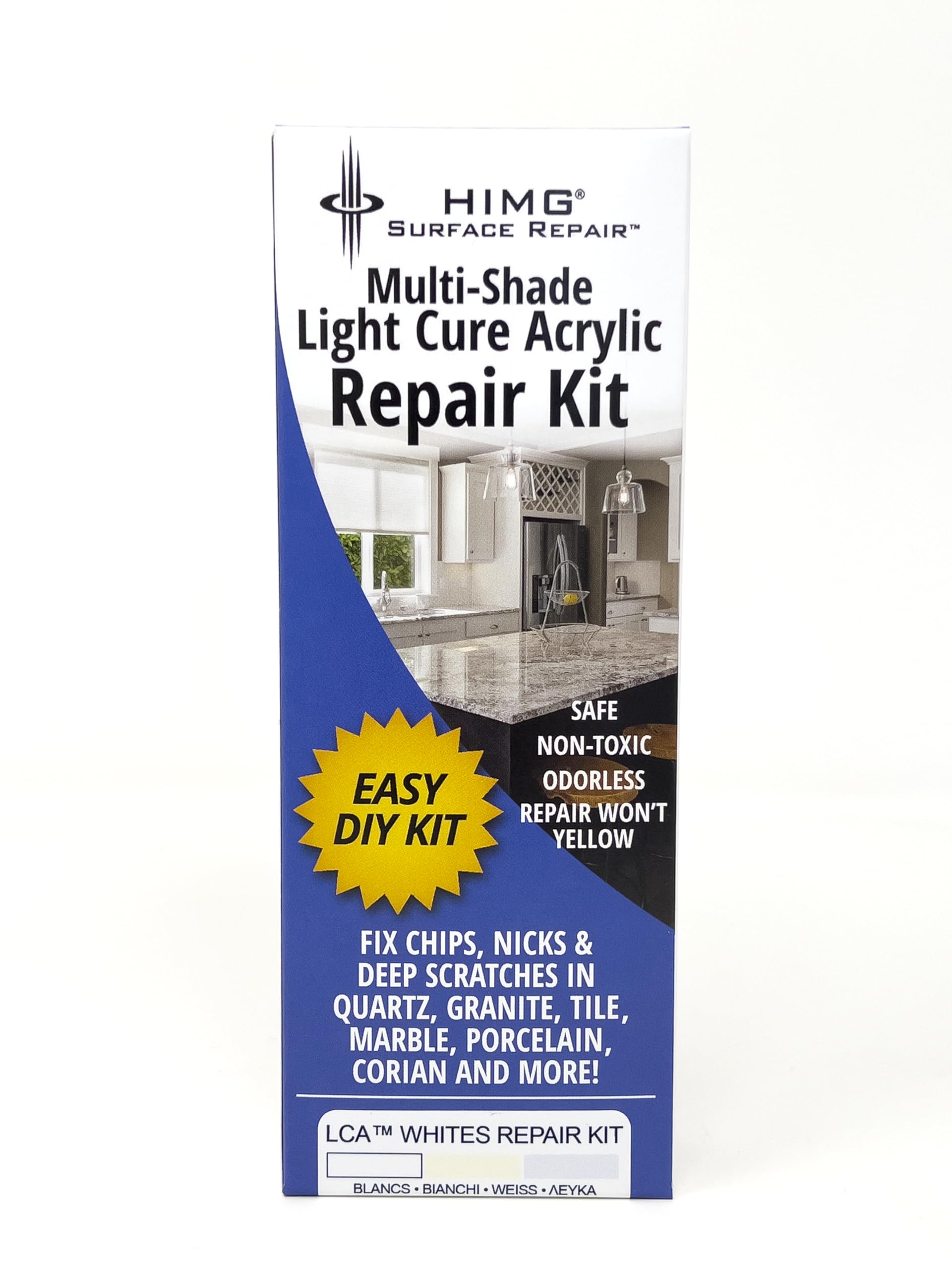 White Tones - Quartz Worktop Repair Kit White - Quartz, Marble, Granite, Acrylic, Porcelain Worktop Chip Repair Kit - HIMG Surface Repair
