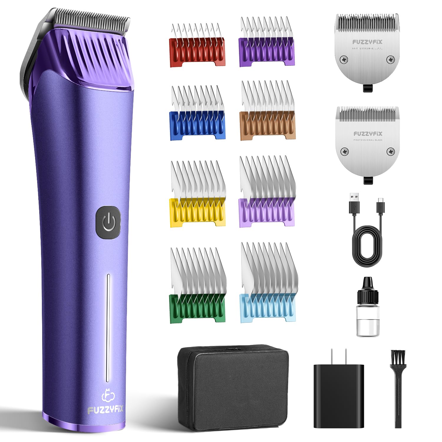 Photo 1 of Professional Dog Grooming Clipper with Replacement Blade, 5-in-1 Adjustable Blade Cordless Pet Grooming Kit 2 Speed Rechargeable Trimmer Hair Shaver with Detachable Metal Combs Nova for Animal Horse