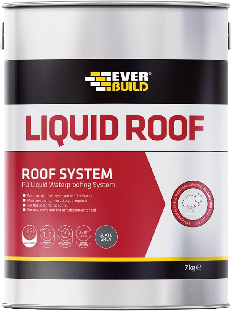 Everbuild Liquid Roof All Weather Roofing System 7 kg Slate Grey