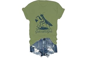 PLETULO Girls Will Be Girls Shirt Praying Mantis T-Shirt