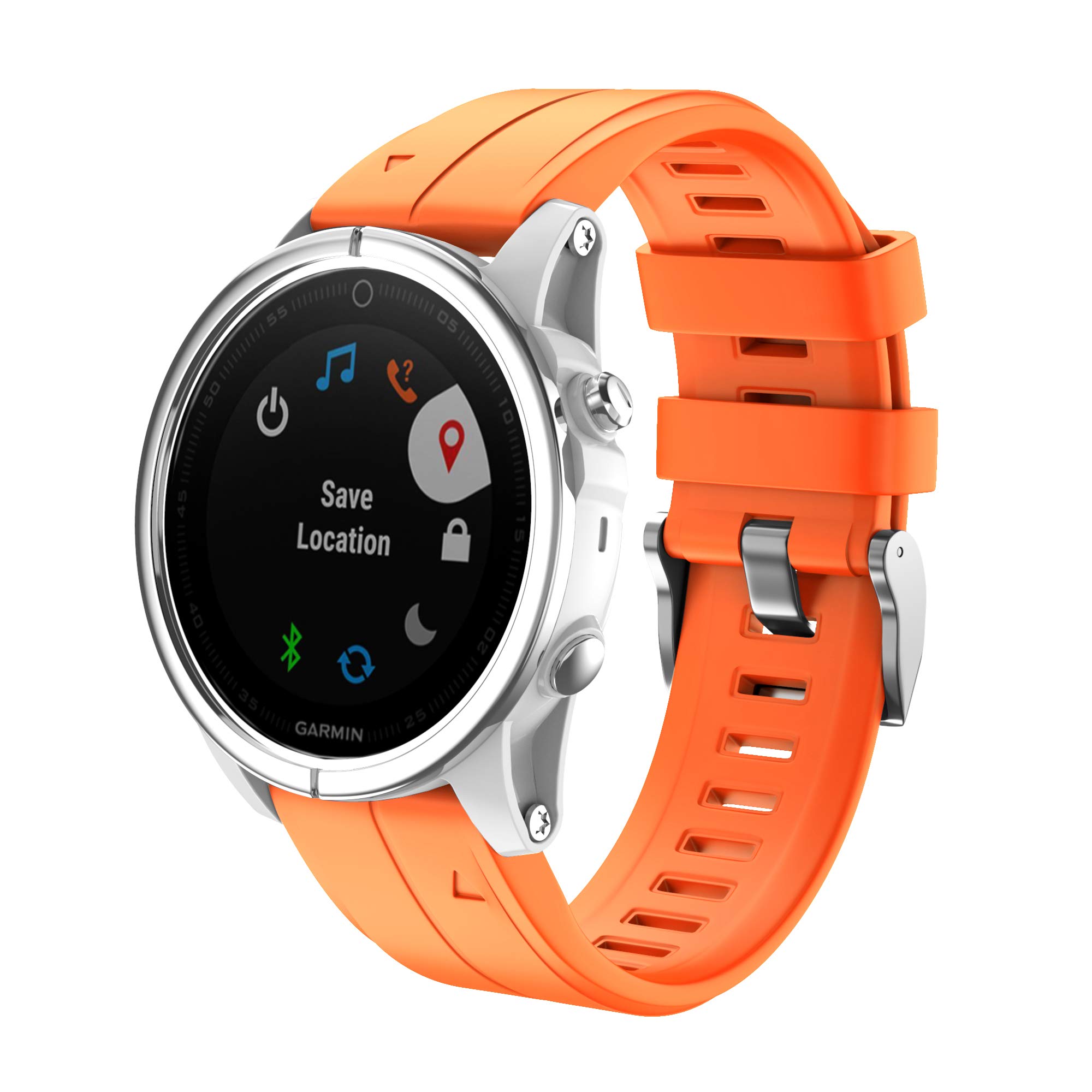 NotoCity Strap for Garmin Fenix 5s/Fenix 6s Soft Silicone Band Garmin Fenix 5S Plus/Fenix 6s Pro 20mm Quick Fit Replacement (Orange)