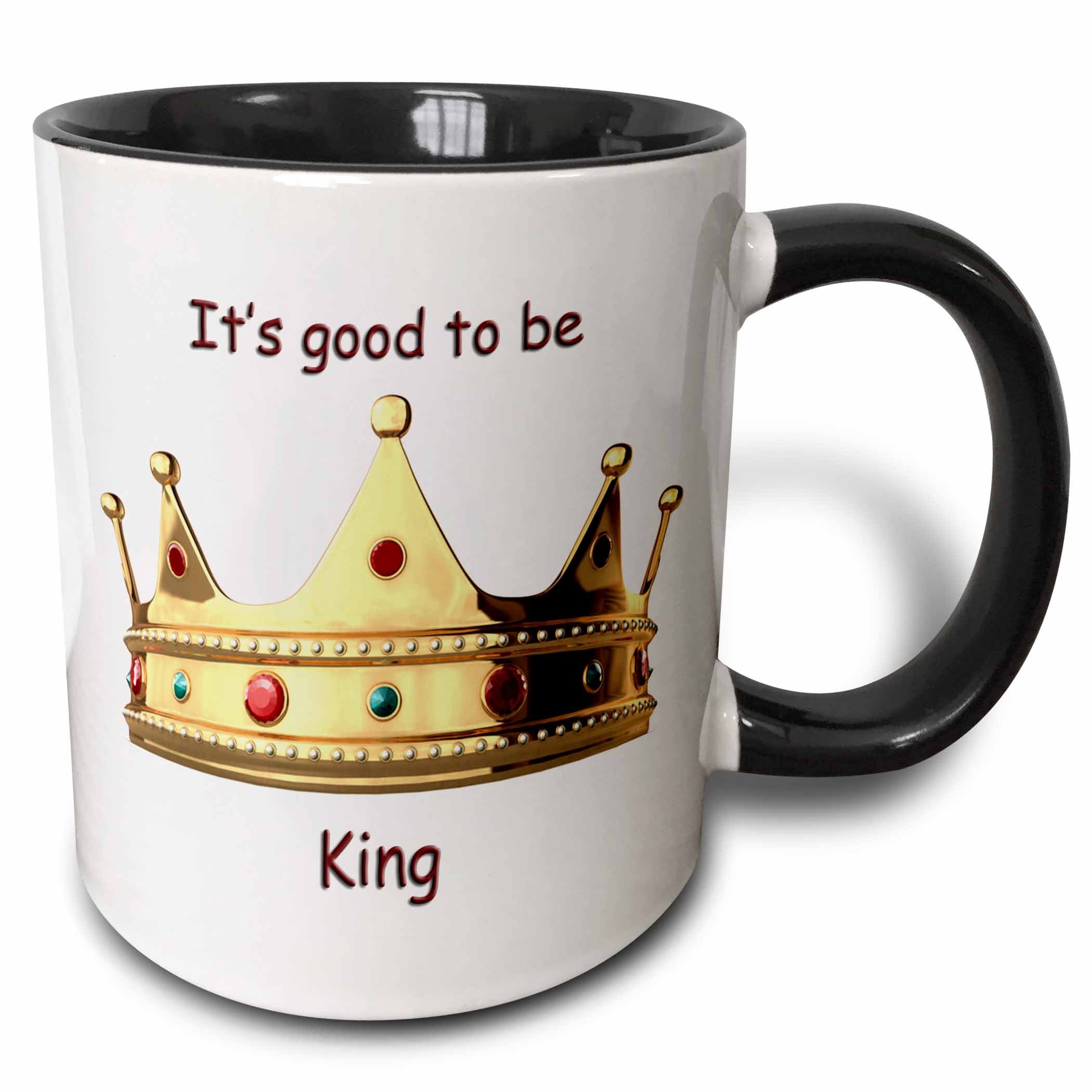 3dRose mug_4314_4 "Its good to be king" Two Tone Black Mug, 11 oz, Multicolor