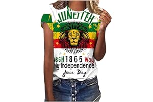 GENERIC Juneteenth Shirts for Women Celebrate Black Freedom Tee Tops Casual Short Sleeve Tunic T-Shirts Black Pride Crewneck Blouses