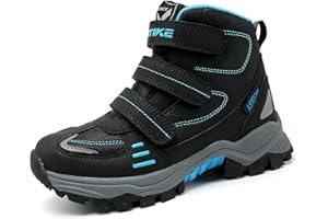 JMFCHI Kids Hiking Boots Boys Girls Outdoor Walking Climbing Sneaker Comfortable Non-slip Snow Shoes Hiker Boot Antiskid Steel Buckle Sole