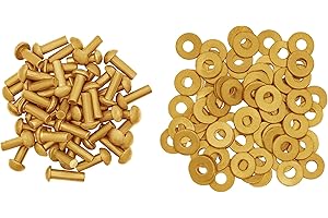 Lord of Battles Mushroom Head Rivets - Heavy Duty Solid Rivets Perfect for Wood, Metal, Leather & DIY Projects, Plate Armour or Helmets Repair (Solid Brass - Set of 50, 10mm (3/8 inches))