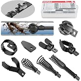 POPULO 9-in-1 Ultimate Professional Drain Snake Attachment Set: Large 6-Blade Root Cutter and 8-Piece Drill Auger attachment, for 1.5-4 Inch Pipes, Annihilates Tree Roots &amp; Tough Clogs​​