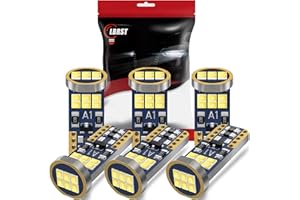 LBRST 6-Pack 194 LED Bulb, Error Free T10 LED Bulb, White 6000K Super Bright 168 LED Bulb, 921 2825 W5W LED Replacement Bulb for Dome Map Door Instrument Licenses Plate Light