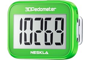 3D Pedometer for Walking, Simple Step Counter with Large Digital Display, Step Tracker with Removable Clip Lanyard, Accuratel