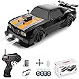 Sakeye 1/16 4WD RC Drift Car, 2.4GHz 4WD Remote Control Car, 18KM/H+ High Speed, LED Lights, Sprayer, Rechargeable Battery, Extra Tires, Unisex Children (8+), Black