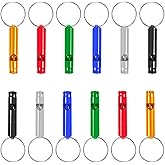 Set of 12 Extra Loud Whistles for Camping Hiking Hunting Outdoors Sports and Emergency Situations, Sturdy but Light Aluminium