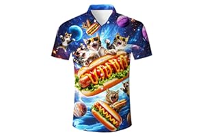 Cozople Mens Hawaiian Shirt Button Down Shirt Casual Short Sleeve Aloha Shirt Summer Beach Dress Shirts