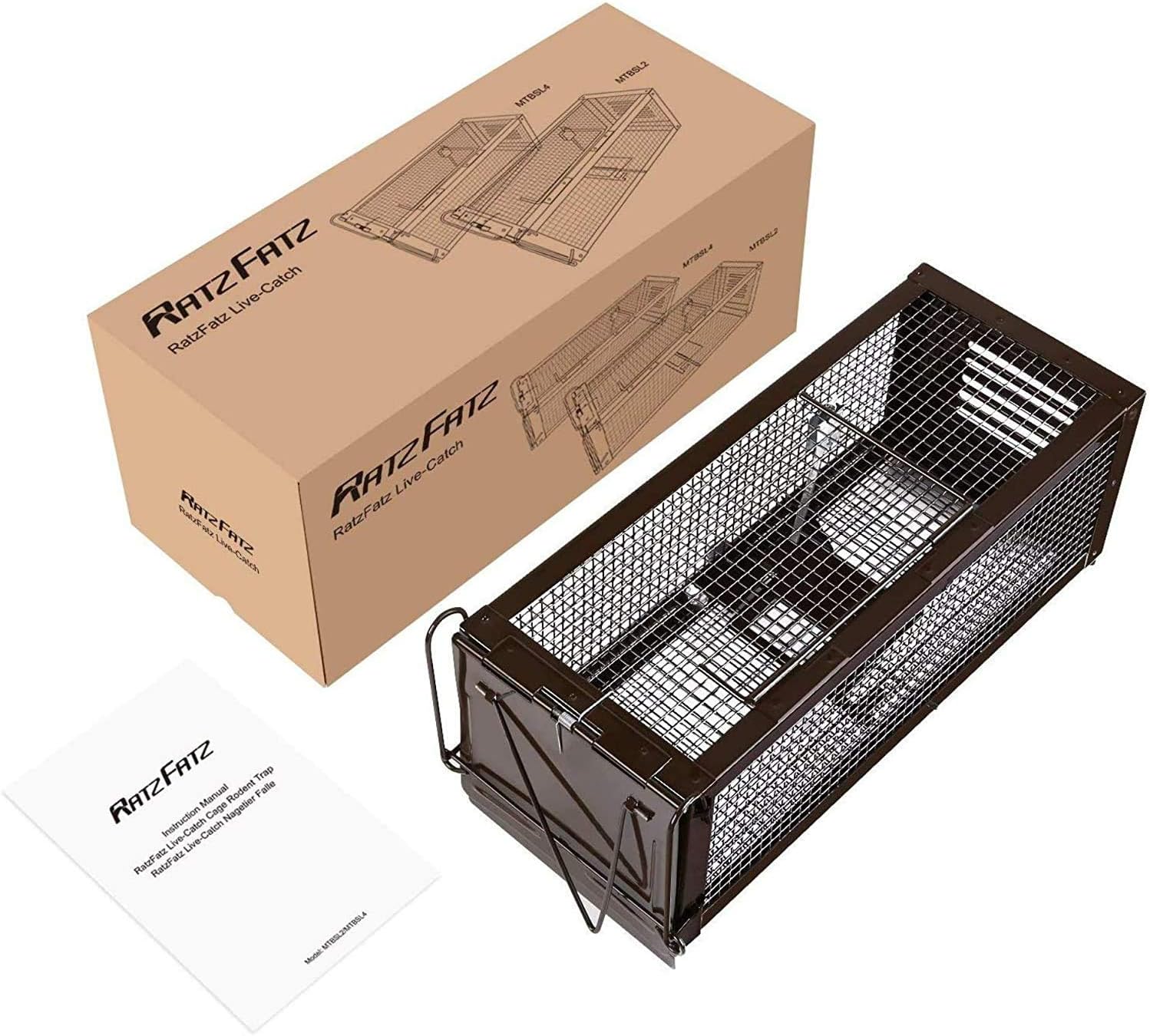 RatzFatz Humane Mouse Trap, Reusable Indoor & Outdoor Rat Cage Trap, No Kill Safe for Pets & Children