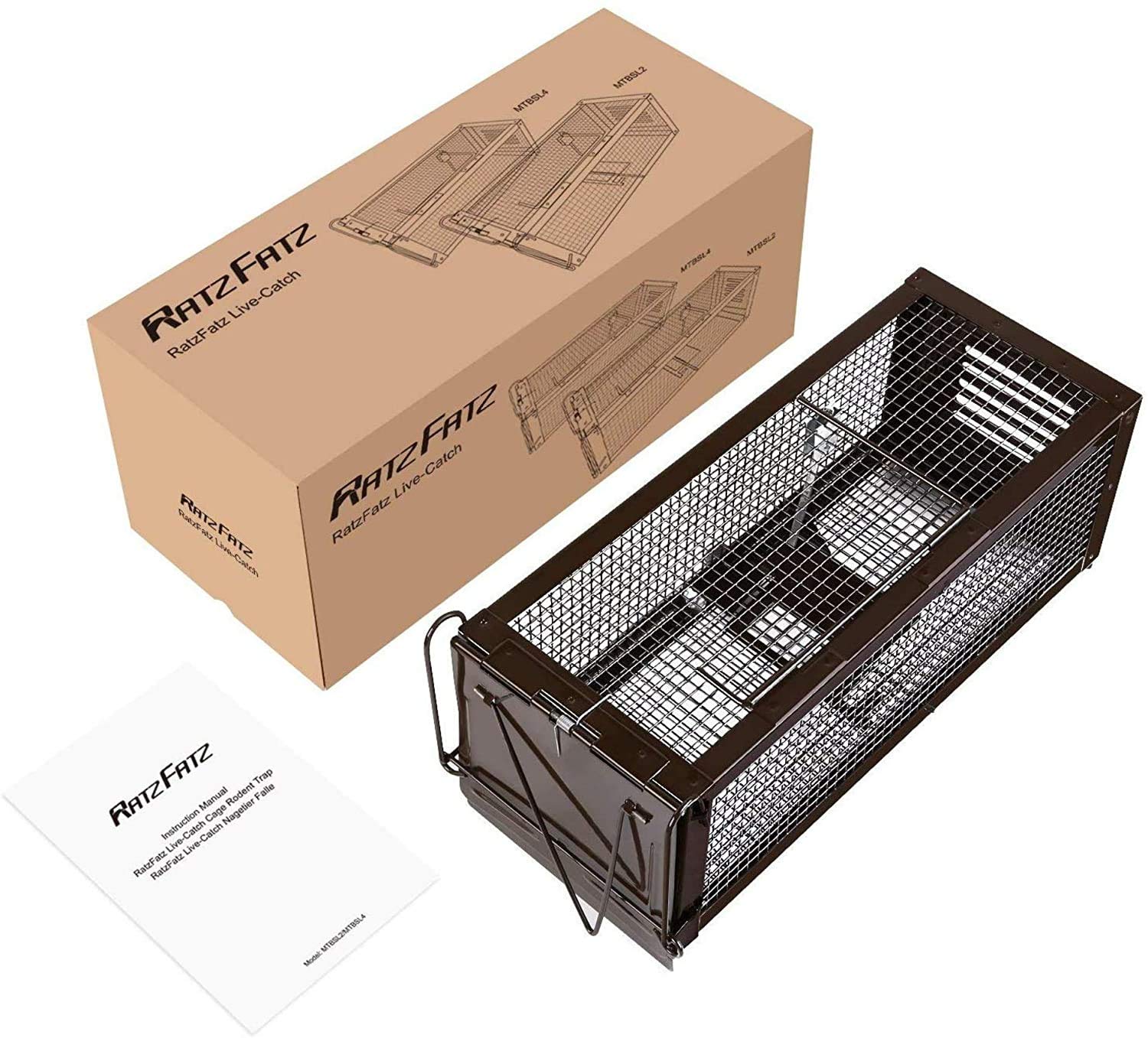 RatzFatz Humane Mouse Trap, Reusable Indoor & Outdoor Rat Cage Trap, No Kill Safe for Pets & Children, Effective Live Catch Mousetrap for Mice and Squirrels