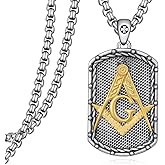 Fuguangju Fugungju Masonic Necklace for Men 925 Sterling Silver Masonic Pendant Necklace Masonic Gifts for Men