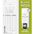 Lathem Universal Payroll/Job Time Cards, Double-Sided, For Lathem 7000E / 7500E Time Clocks, 100 Pack, E79-100, White
