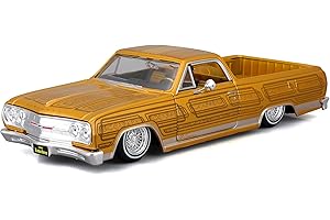 Maisto 1965 Chevrolet El Camino Lowrider Gold Metallic with Graphics Lowriders Series 1/25 Diecast Model Car