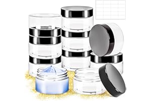 MotBach 10 Pack 4oz Plastic Jars with Lids, 120ml Round Clear Cosmetic Containers Makeup Jars,Travel Size Containers Jar for Lotion Cream Eyeshadow Sample Ointment Salve Balm Powder Travel Storage