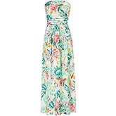 GRACE KARIN Women Strapless Dress Casual Loose Ruched Long Maxi Dress with Pockets