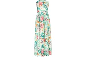 GRACE KARIN Women Strapless Casual Loose Ruched Long Maxi Dress with Pockets