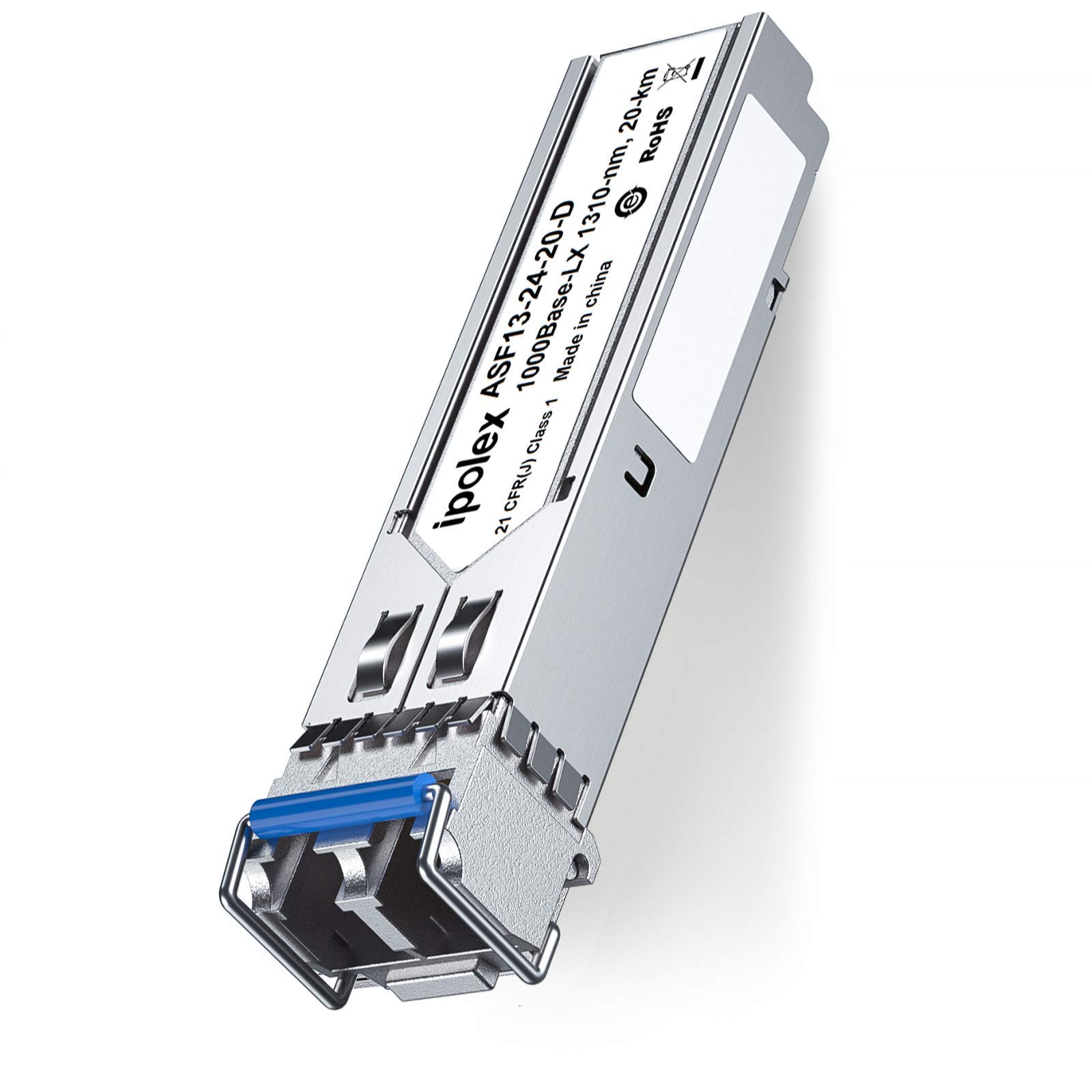 ipolex 1 PC 1G SFP LX Singlemode LC Transceiver, 1000Base-LX Mini-Gbic Module Compatible with Cisco GLC-LH-SMD, Ubiquiti UF-SM-1G, Meraki, Netgear, Mikrotik, Zyxel etc. (SMF, 1310-nm, 20-km).