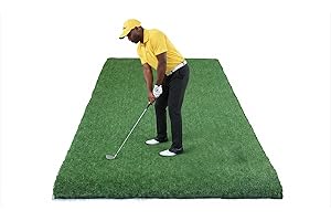 A99 Golf Hitting Mat True Feel Turf Synthetic Grass Driving Hitting Chipping Pitching Mat 4.92x3.28ft - Rubber Backed (No Foa