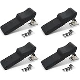 YSMITH Rubber Draw Latch Flexible Soft for Boat Cooler Replacement 4 Pack | Black Over Center Thermoplastic Elastomer, for Compartment Cargo Tool Box