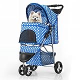 MoNiBloom 3 Wheels Pet Dog Cat Stroller for Small