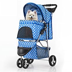 MoNiBloom 3 Wheels Pet Dog Cat Stroller for Small