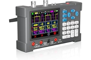 Leolov 3 in 1 Portable 2CH Handheld Oscilloscope, 120MHz Digital Oscilloscopes with Bandwidth 500MSa/s + Digital Multimeter Tester Auto Range+ Waveform Generator