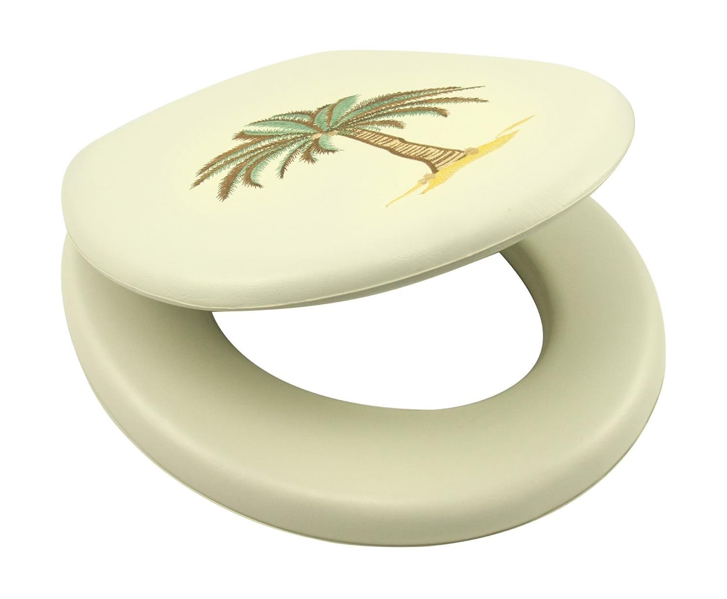 LDR 050 1070BOPLM Deluxe Soft Toilet Seat with Stitched Palm Tree