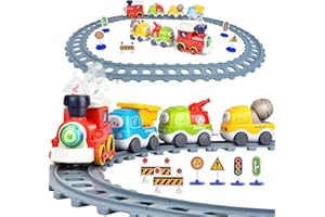 Ensemble de train électrique pour tout-petits, jouets de train avec lumières, son musical réaliste, pulvérisation de vapeur, 