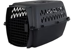 Petmate Pet Porter Dog Kennel 24", Dark Gray & Black, for Pets 15-20lbs, Made in USA