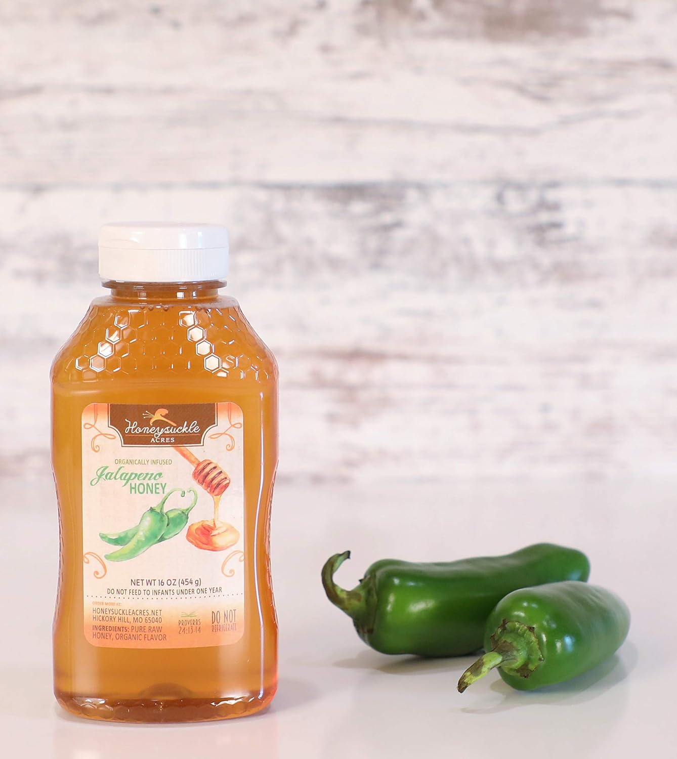 Jalapeno Honey - Organically Flavored - Squeeze Bottle (Net Wt 16 Oz)