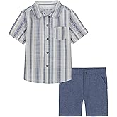 Calvin Klein boys 2pc Shirt Short Set