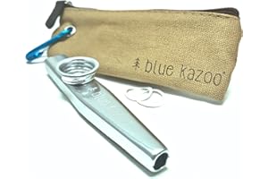 The Original Blue Kazoo – Aluminum Musical Instrument – Ultralight Backpacking Kazoo with Canvas Bag & Carabiner – Easy to Ca