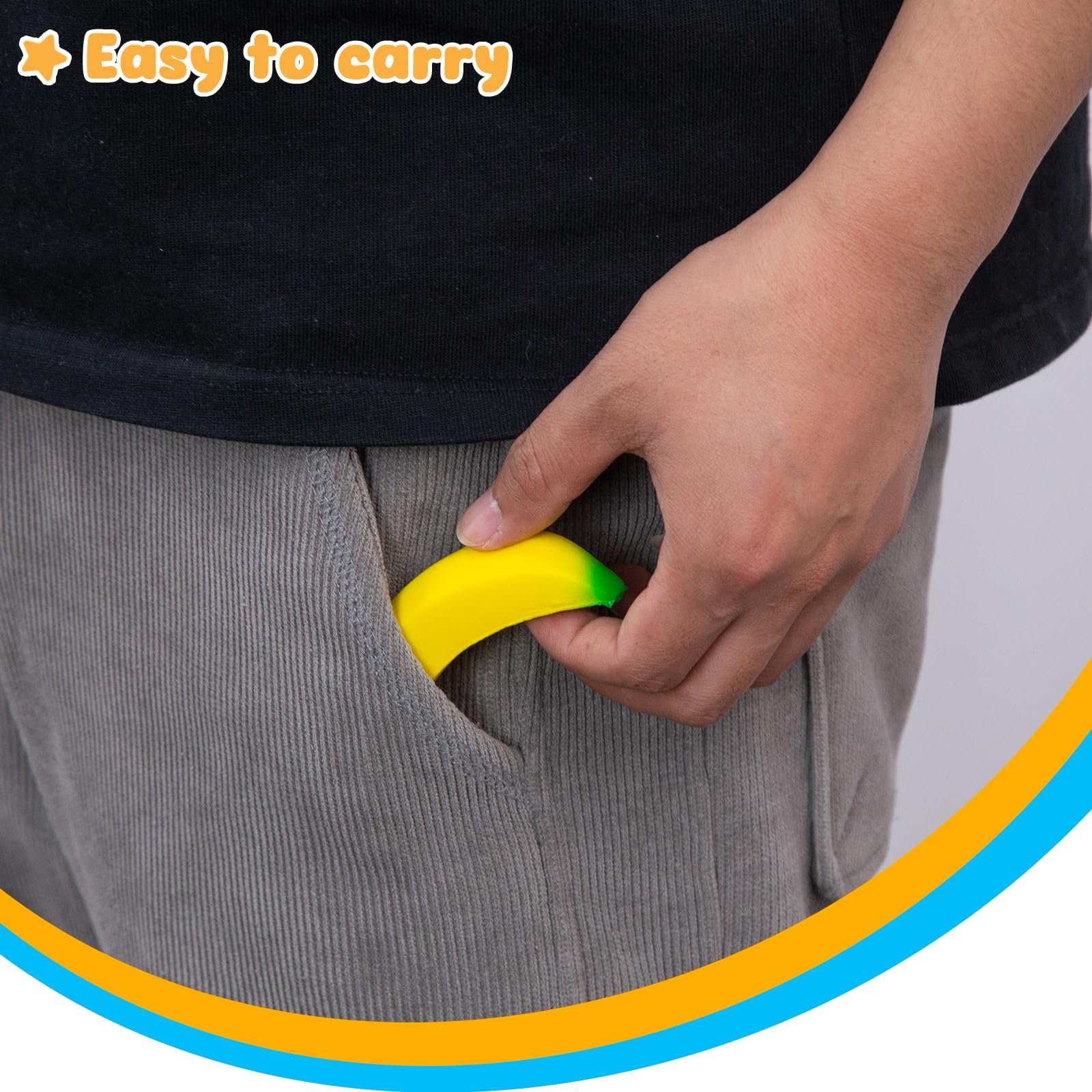 LovesTown 15PCS Banana Stress Toys, Banana Fidget Toys Mini Squeeze Toys for Kids Party Favors