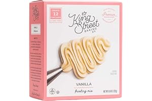 King Street Baking Co Vanilla Frosting Mix - 3 Ingredient Box Mix with Pure Organic Vanilla Bean - Crafted in New York - Frosts 12 Cupcakes - 3 Pack