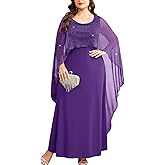 CYCLAMEN Plus Size Evening Gown with Sparkly Cape Overlay Elegant A Line Mother of The Bride Dress for Wedding Guest