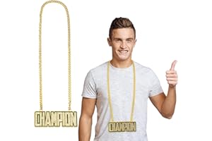 Cunno Champion Chains Medal Necklace MVP Chain Award Winner Prize Trophy Award Pendant for Team Fantasy Football Soccer Baseball Basketball Softball