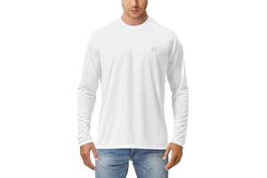 isnowood Sun Protection Shirts for Men, UPF 50+ Long Sleeve, UV Quick Dry Rash Guard Swim Shirt for Fishing Hiking Running