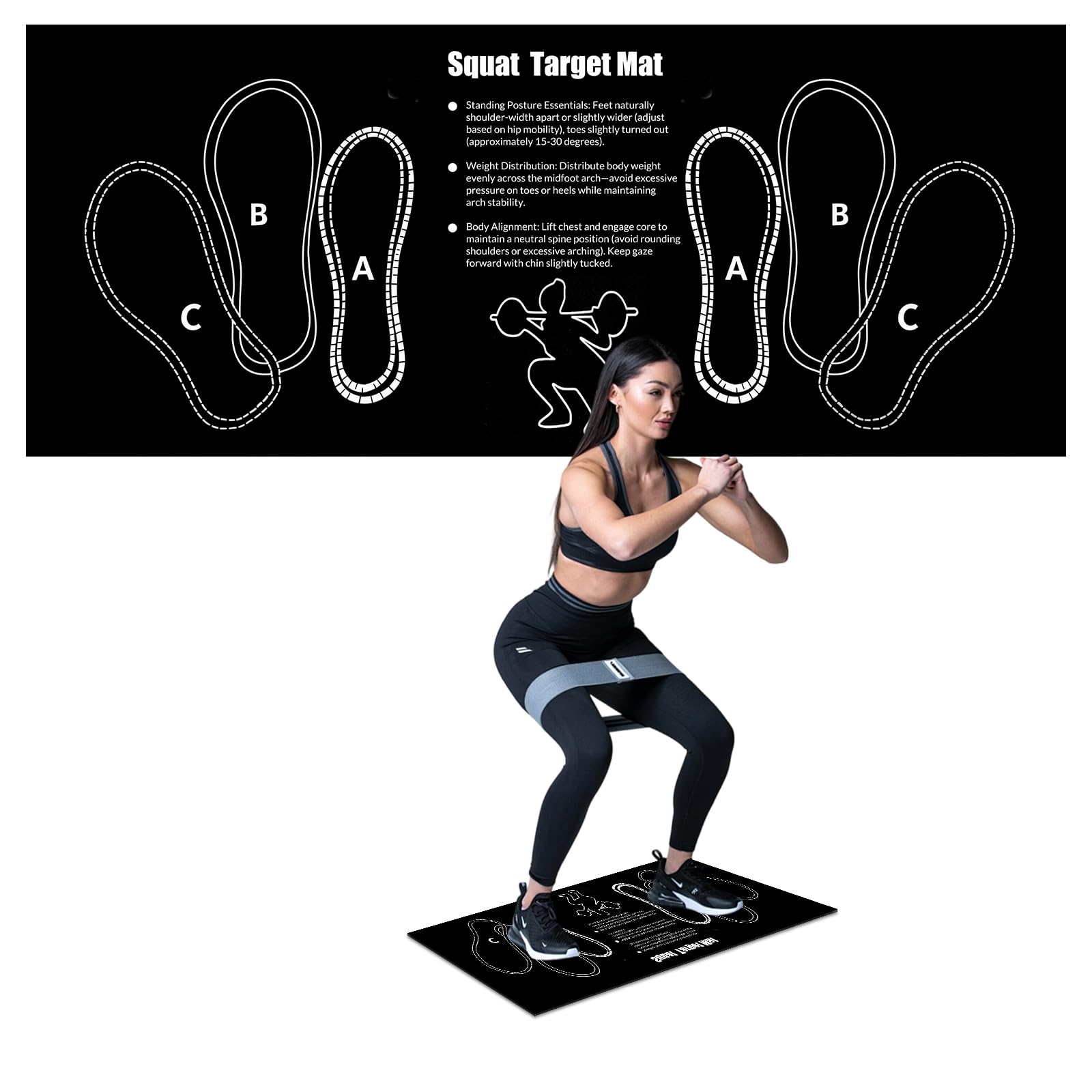 Squat Mat With Foot Position - Anti Slip Training Mat, Perfect for Leg ...