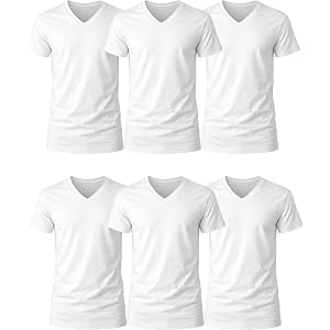Hanes Men's Undershirts T-Shirt Pack, V-Neck Cotton Tees for Men, Moisture-Wicking, White Multi-Pack - White - 6 Pack XX-Larg