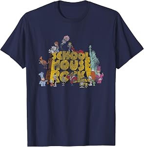 Schoolhouse Rock Classic Cartoon Show Logo Vintage Cartoon T-Shirt
