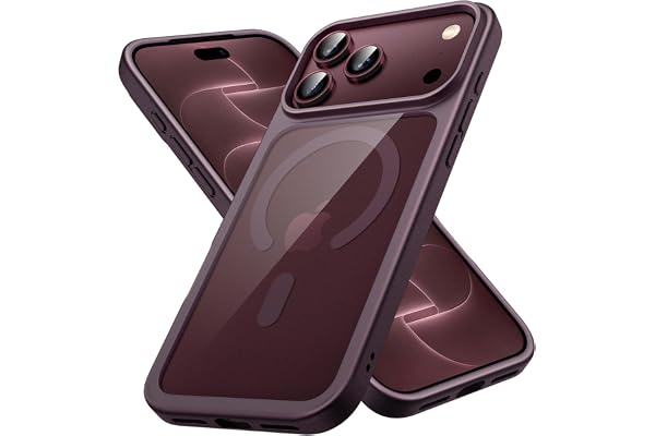 JETech Magnetic Case for iPhone 18 Pro, Dark Cherry | Compatible with MagSafe, Anti-Yellowing Phone Cover, Shockproof Protect