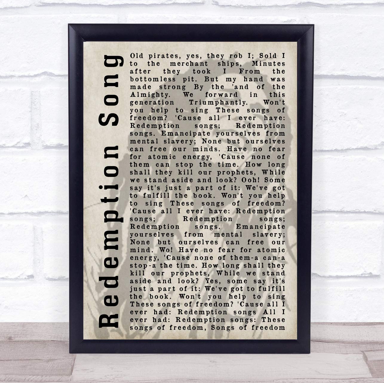 Bob Marley Redemption Song Shadow Song Lyric Quote Print Greeting Cards Party Supply Home Garden