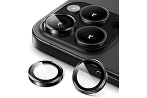 JETech Camera Lens Protector for iPhone 16 Pro 6.3-Inch and iPhone 16 Pro Max 6.9-Inch, 9H Tempered Glass Metal Individual Ri