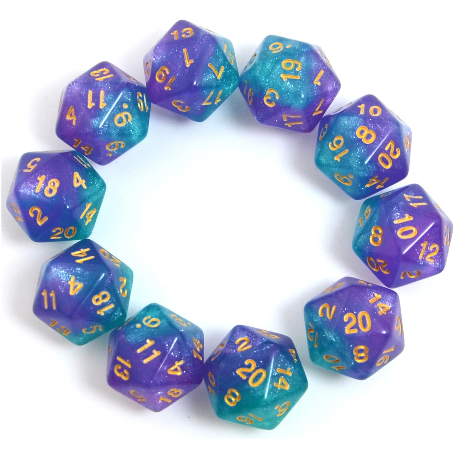 SmartDealsPro 10-Pack 20 Sided Dice D20 Polyhedral Dice for DND RPG MTG Table Game (Color 6) — image 1